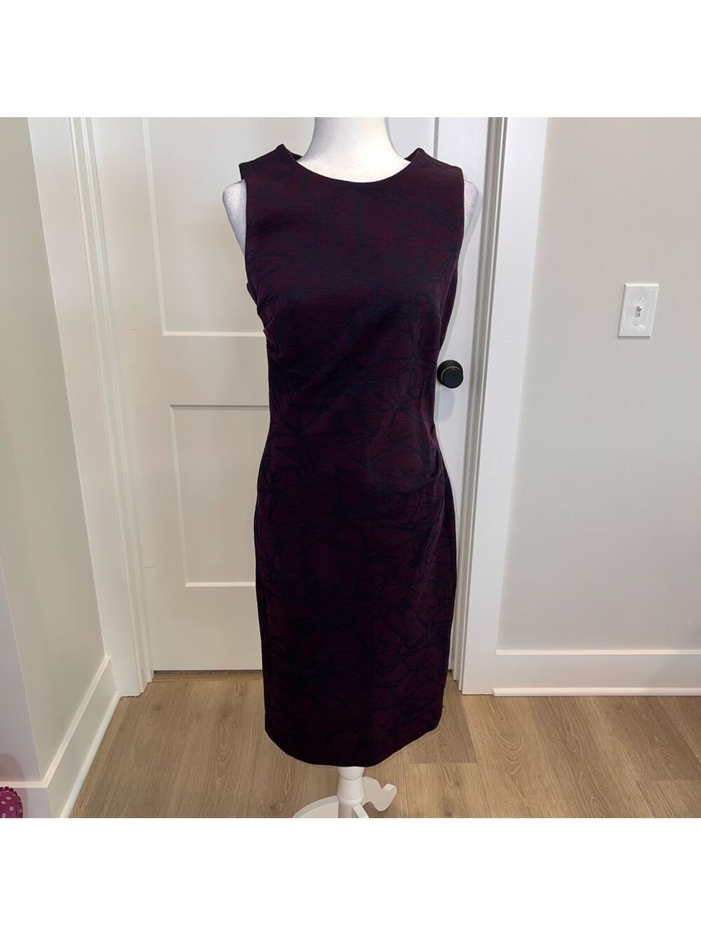 Escada Sleeveless Dark Purple Midi Dress
